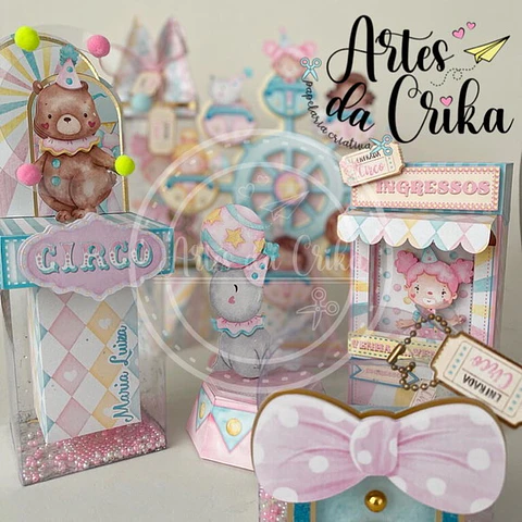 Arquivo de corte circo aquarelado rosa