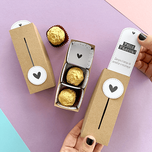 Caixa Deslizante 3 doces Kraft - Tudo para Papeleira