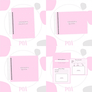 Arquivo Kit Encadernação Baby Poá Rosa - Luma