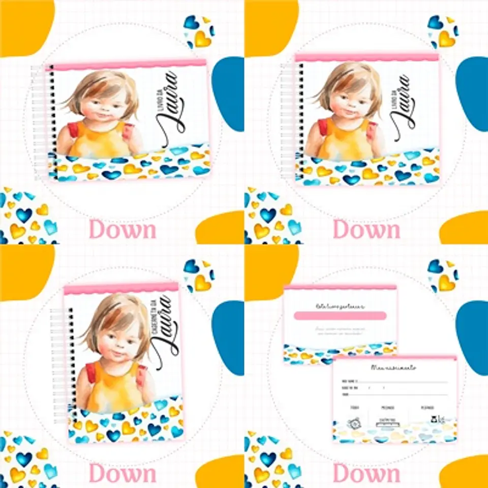 Arquivo Kit Encadernação Baby Sindrome de Down Menina - Luma 1