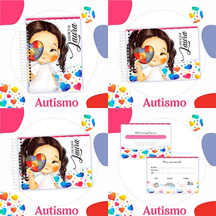 Arquivo Kit Encadernação Baby Autismo Menina - Luma