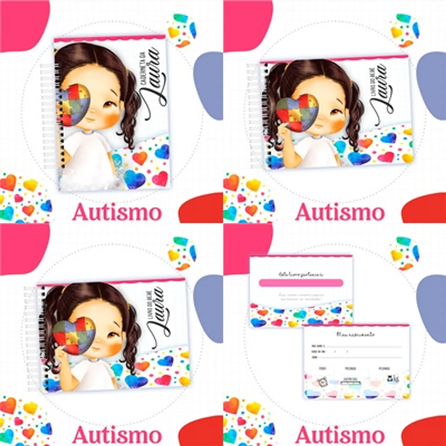 Arquivo Kit Encadernação Baby Autismo Menina - Luma 1
