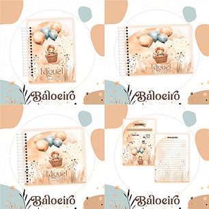 Arquivo Kit Encadernação Baby Menino no Balão Baloeiro - Luma