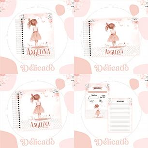Arquivo Kit Encadernação Baby Menina Floral Delicado - Luma