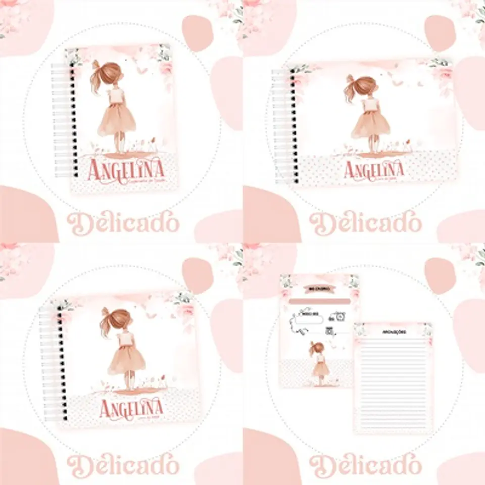 Arquivo Kit Encadernação Baby Menina Floral Delicado - Luma 1