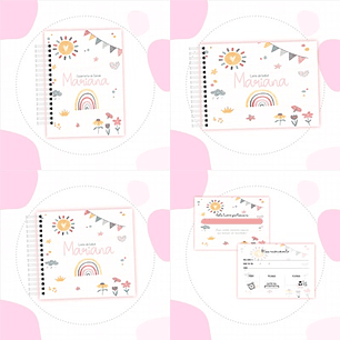 Arquivo Kit Encadernação Baby Arco Iris Colorido Delicado - Luma