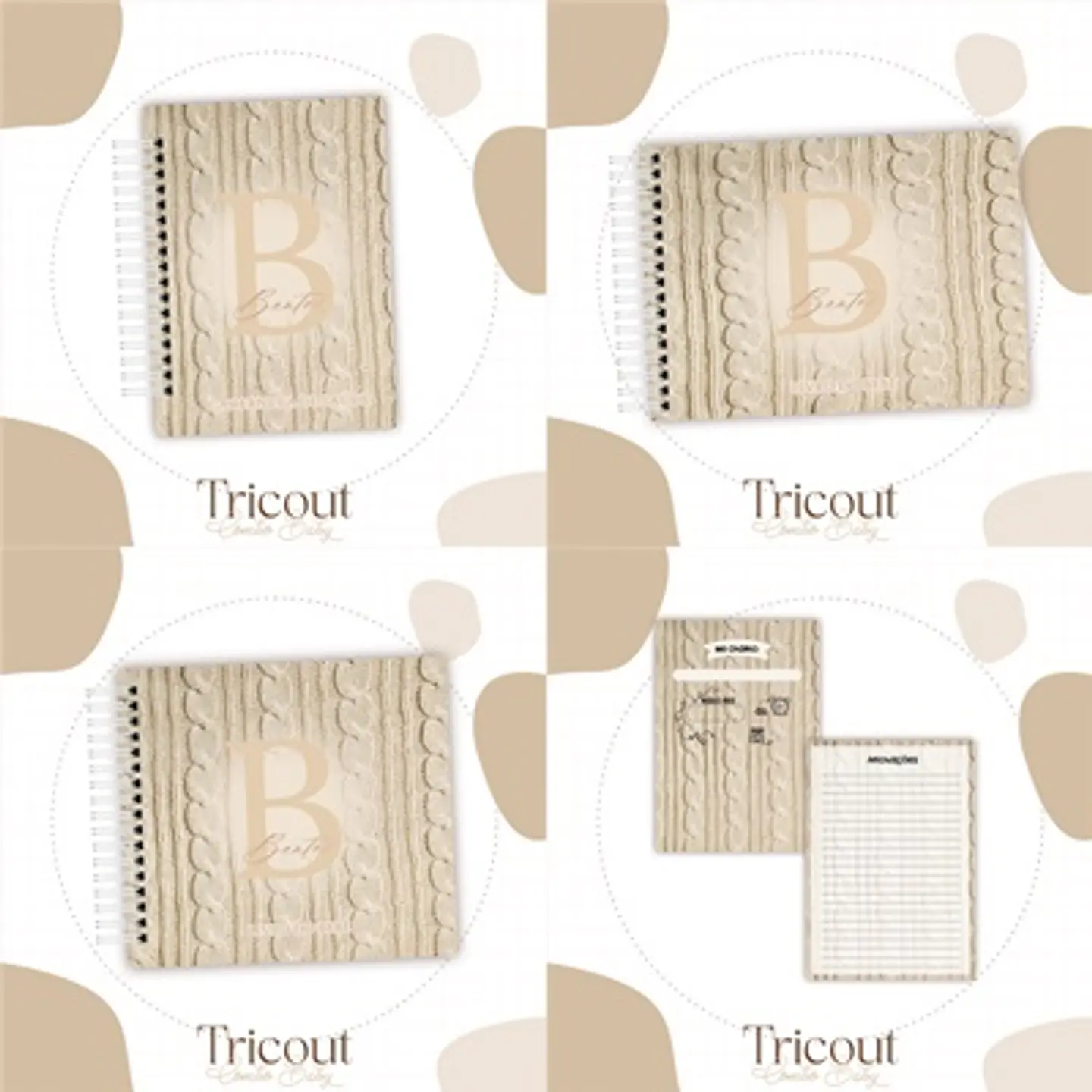 Arquivo Kit Encadernação Baby Tricot Marrom- Luma 1