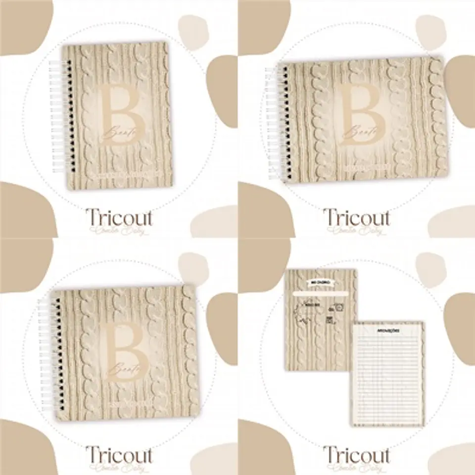 Arquivo Kit Encadernação Baby Tricot Marrom- Luma 1