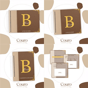 Arquivo Kit Encadernação Baby Couro Marrom - Luma