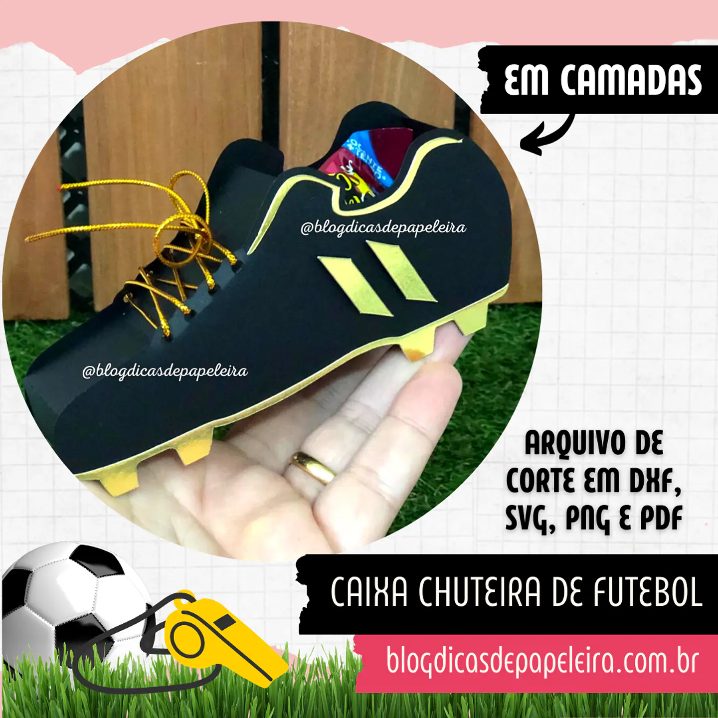 Arquivo de Corte Caixa Chuteira Futebol - Blog Dicas de Papeleira 1