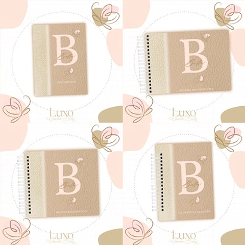 Arquivo Kit Encadernação Baby Alfabeto Marrom e Rosa Borboletas - Luma