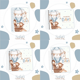 Arquivo Kit Encadernação Baby Animais no Balão Safari - Luma