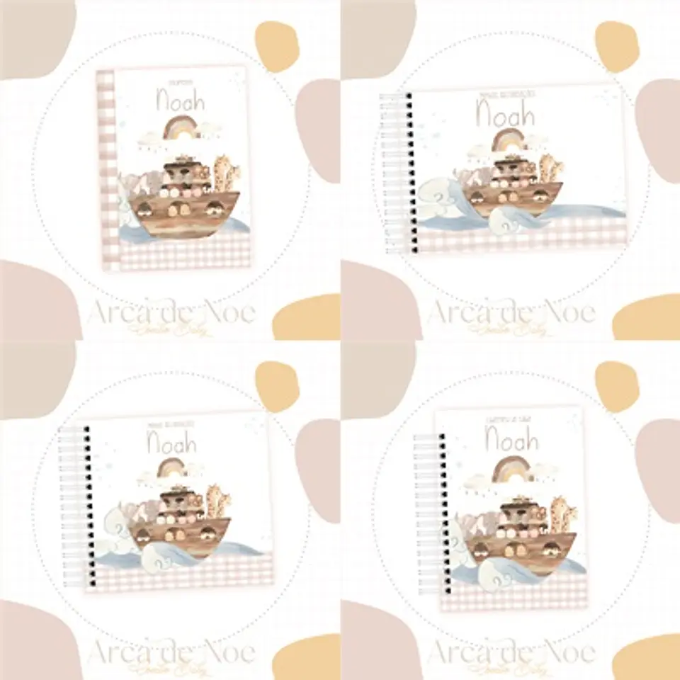 Arquivo Kit Encadernação Baby Arca de Noé - Luma 1