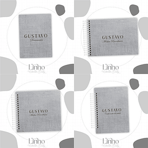 Arquivo Kit Encadernação Baby Linho Cinza - Luma