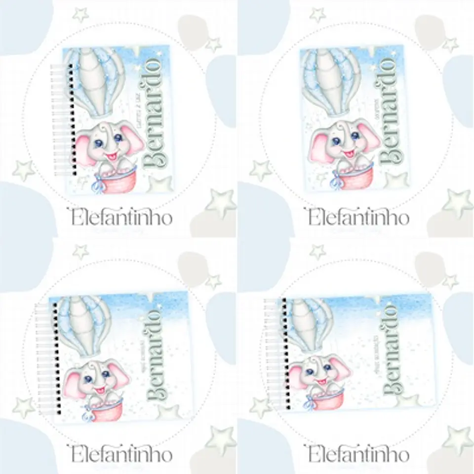 Arquivo Kit Encadernação Baby Elefantinho - Luma 1