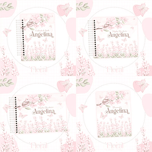 Arquivo Kit Encadernação Baby Jardim Floral Rosa - Luma