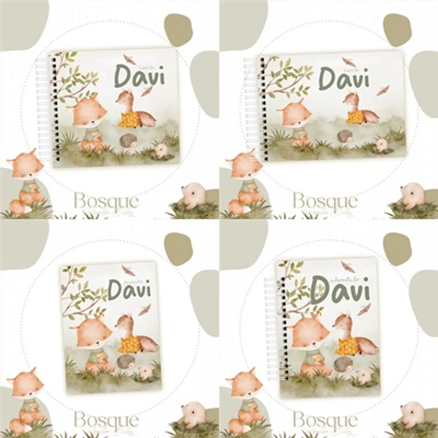 Arquivo Kit Encadernação Baby Bosque - Luma 1