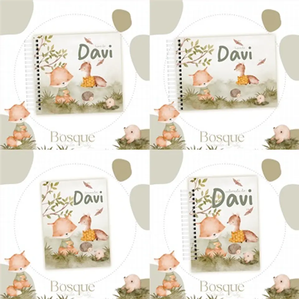 Arquivo Kit Encadernação Baby Bosque - Luma 1
