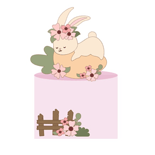 Arquivo Topo de Bolo Páscoa Coelhinha Deitada na Cenoura - Camadas