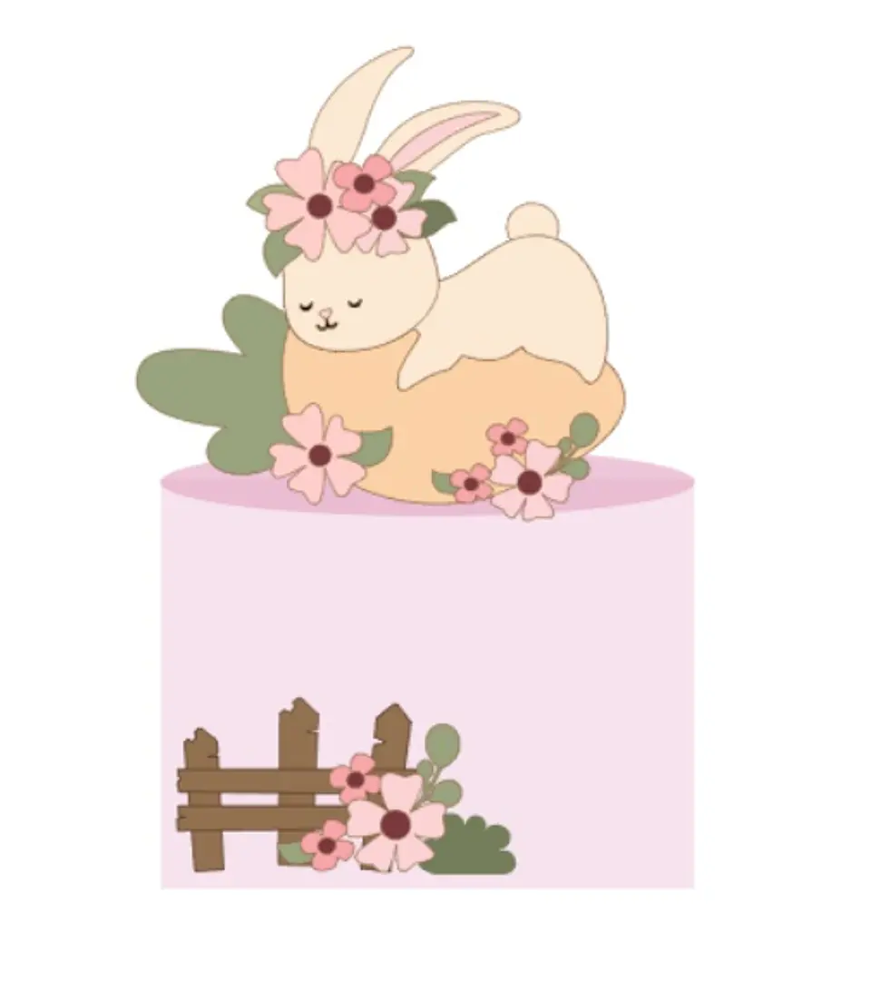 Arquivo Topo de Bolo Páscoa Coelhinha Deitada na Cenoura - Camadas 1