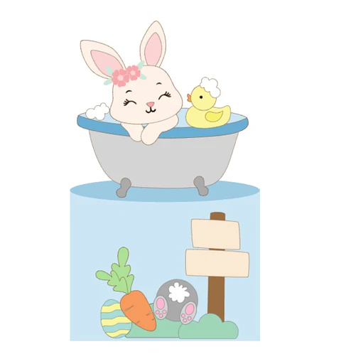 Arquivo Topo de Bolo Páscoa Coelhinha na Banheira - Camadas