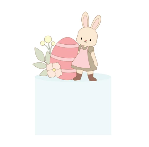 Arquivo Topo de Bolo Páscoa Coelhinha com Ovo - Camadas