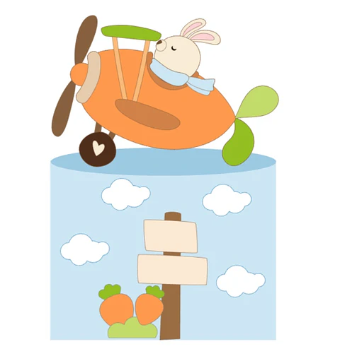 Arquivo Topo de Bolo Páscoa Coelhinho Avião de Cenoura - Camadas