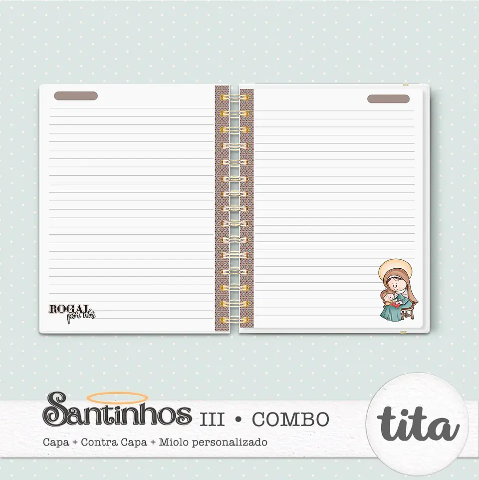 Arquivo Encadernação Caderno A5 Santinhos 5