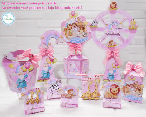 Arquivo de Corte Arca de Nóe Rosa