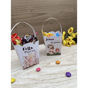 Arquivo de corte cestinha de doces páscoa