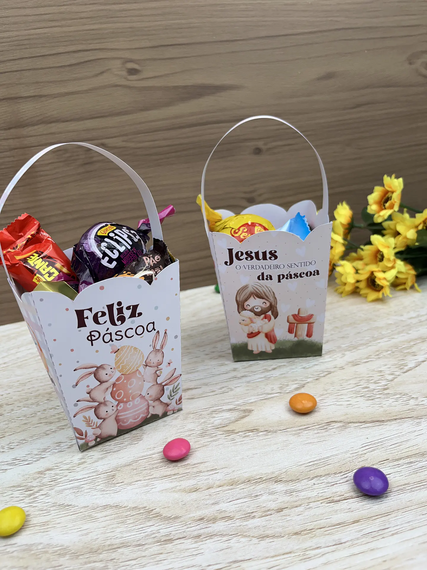 Arquivo de corte cestinha de doces páscoa 1