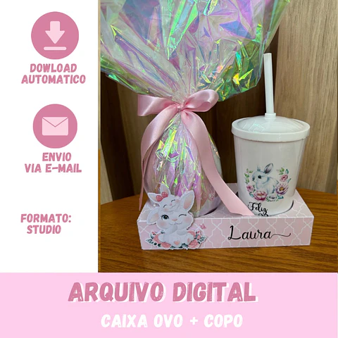 Arquivo de Corte Caixa Ovo + Copo Páscoa
