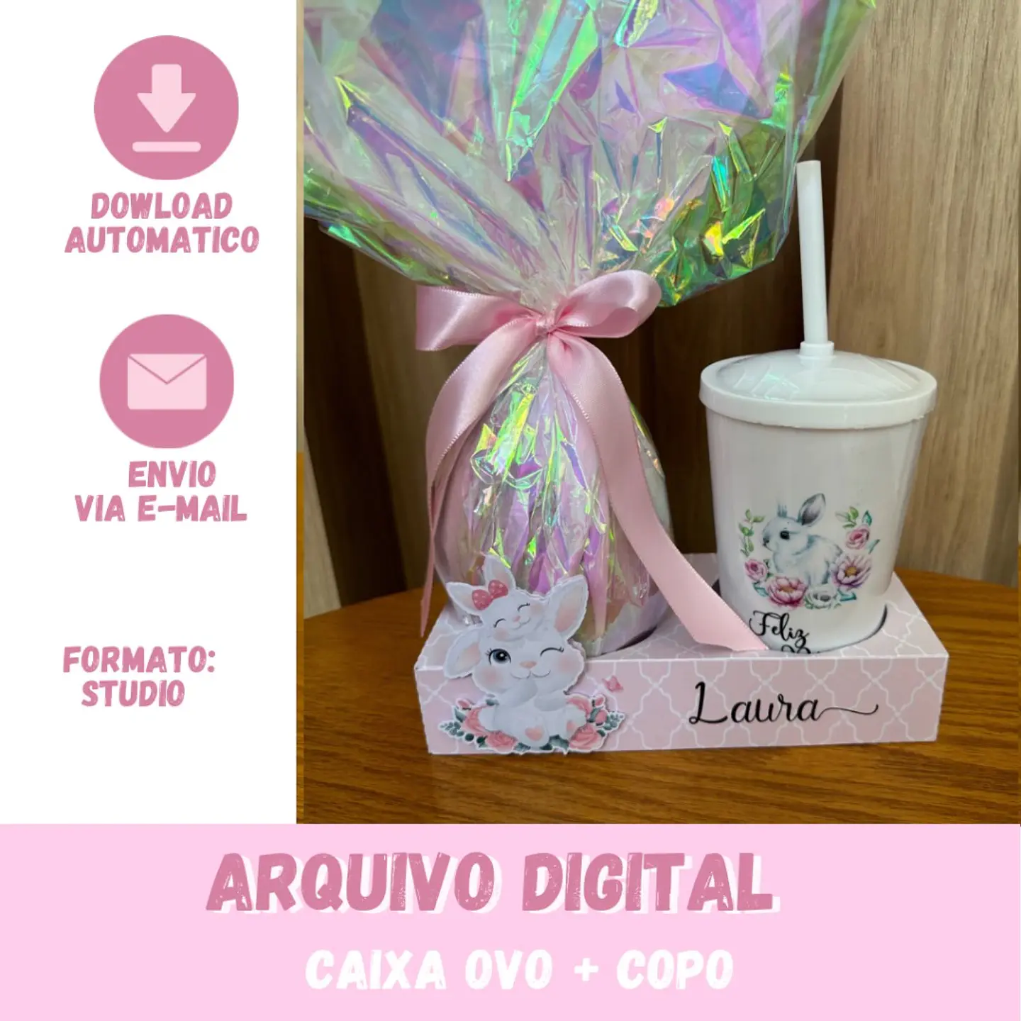 Arquivo de Corte Caixa Ovo + Copo Páscoa 1