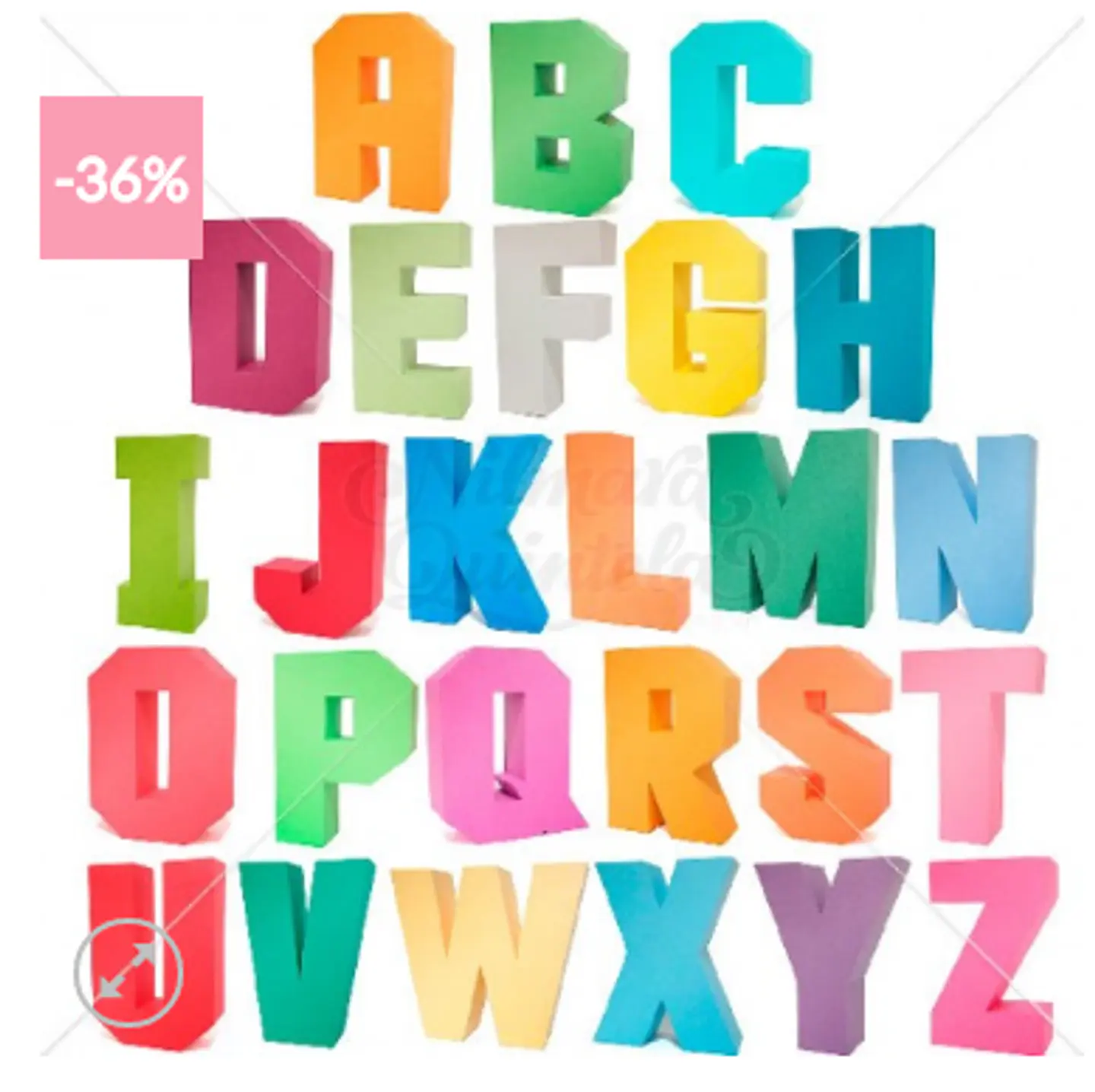 Arquivo de Corte Letras 3D Quadradinha 1