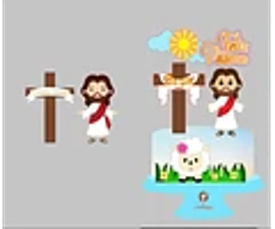 Arquivo Topo de Bolo Páscoa Cristã Jesus Ele Vive - EM CAMADAS 2