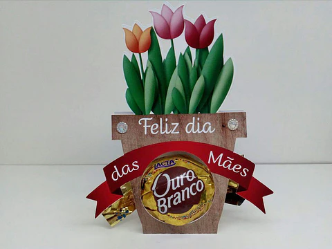 Arquivo de Corte Vaso Bombom Dia das Mães 