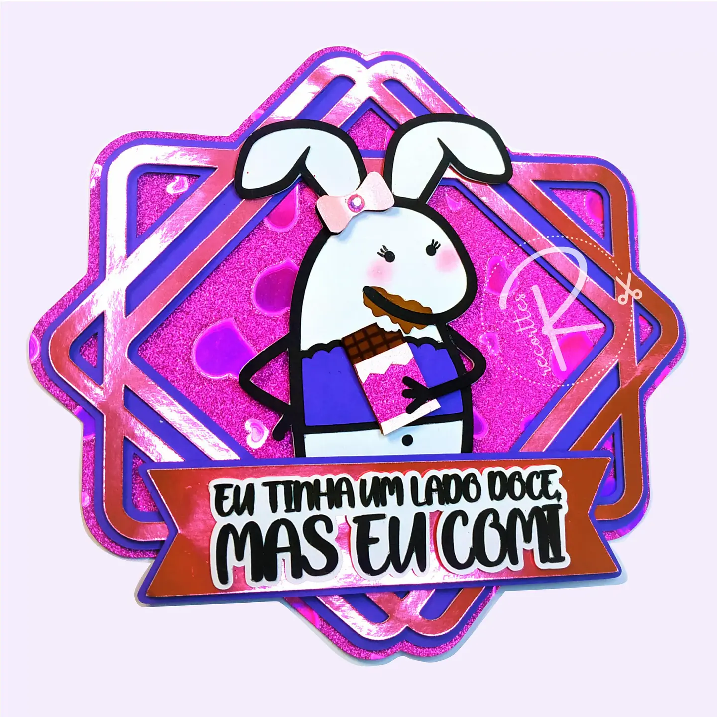 Arquivo Topo de Bolo Flork Eu tinha um lado doce, mas eu comi - EM CAMADAS 1