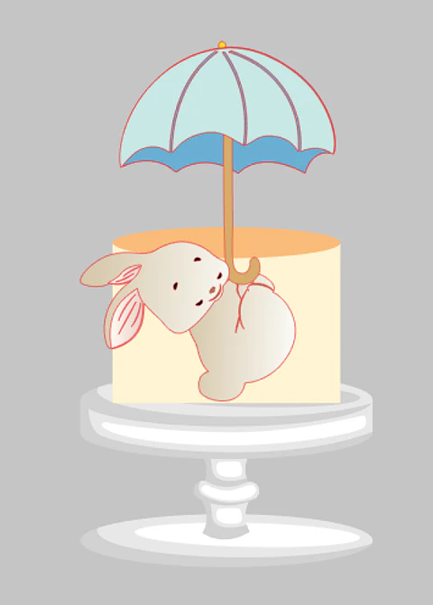 Arquivo Topo de Bolo Páscoa Coelhinho com Guarda Chuva - EM CAMADAS