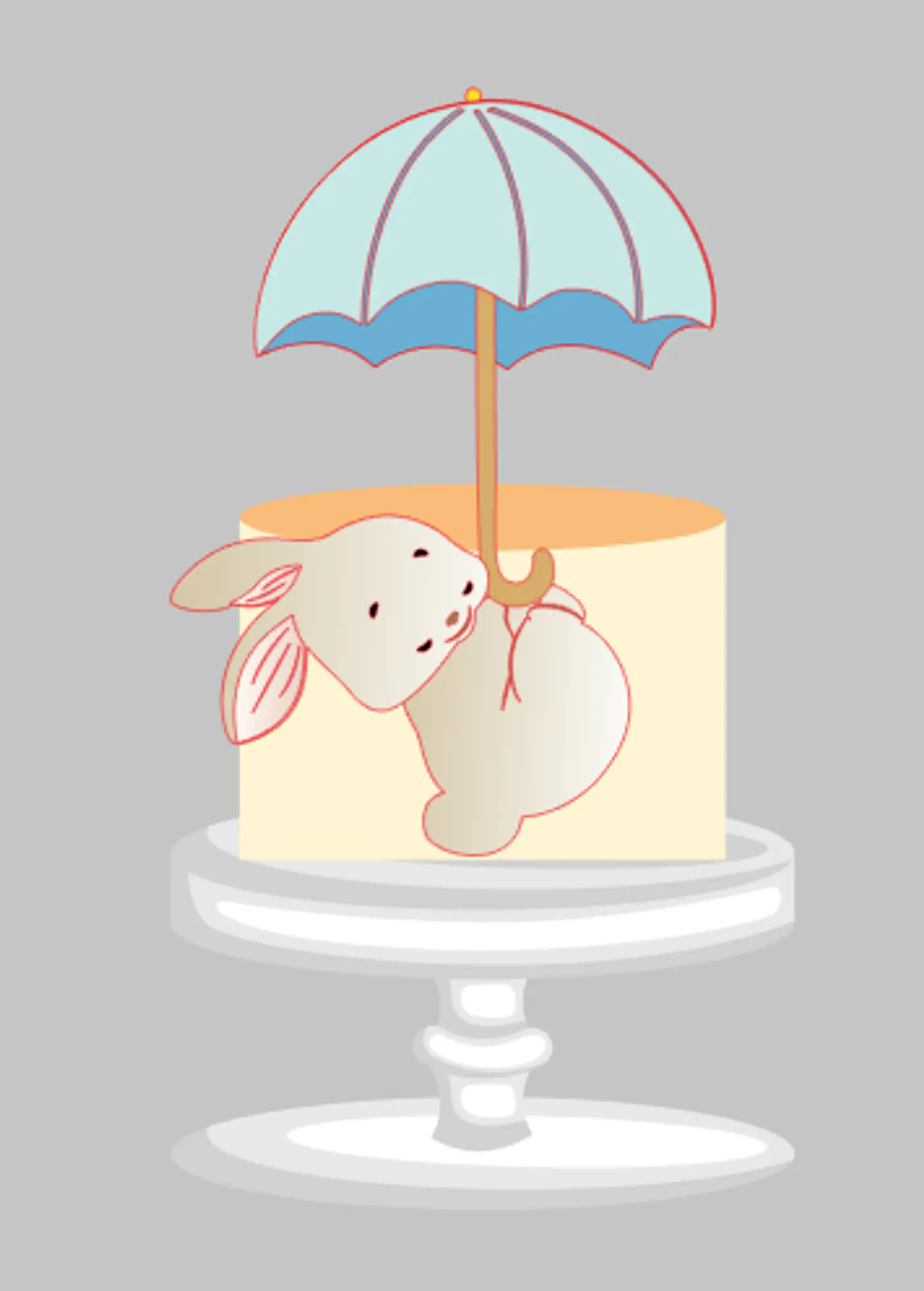 Arquivo Topo de Bolo Páscoa Coelhinho com Guarda Chuva - EM CAMADAS 1