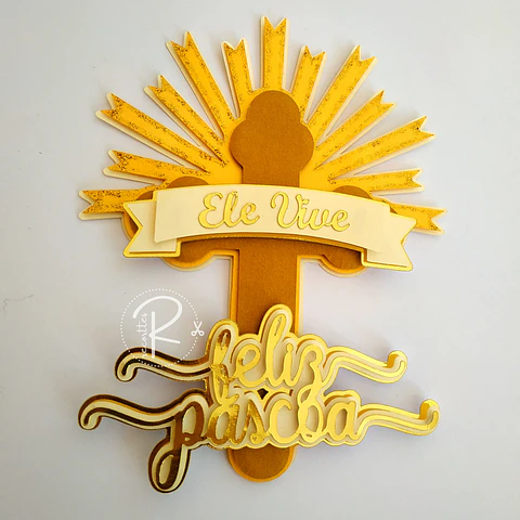 Arquivo Topo de Bolo Páscoa Ele Vive - EM CAMADAS