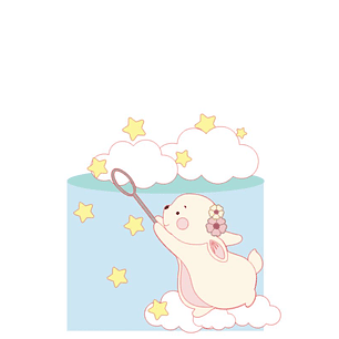 Arquivo Topo de Bolo Páscoa Ceolhinha com Estrelas e Nuvens - EM CAMADAS