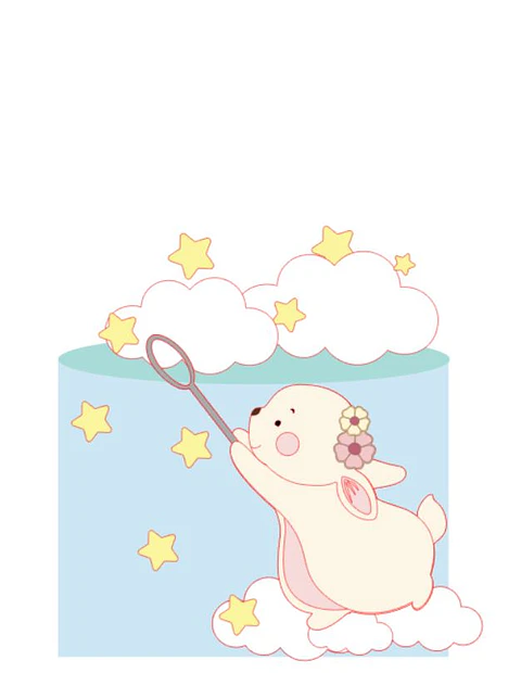 Arquivo Topo de Bolo Páscoa Ceolhinha com Estrelas e Nuvens - EM CAMADAS