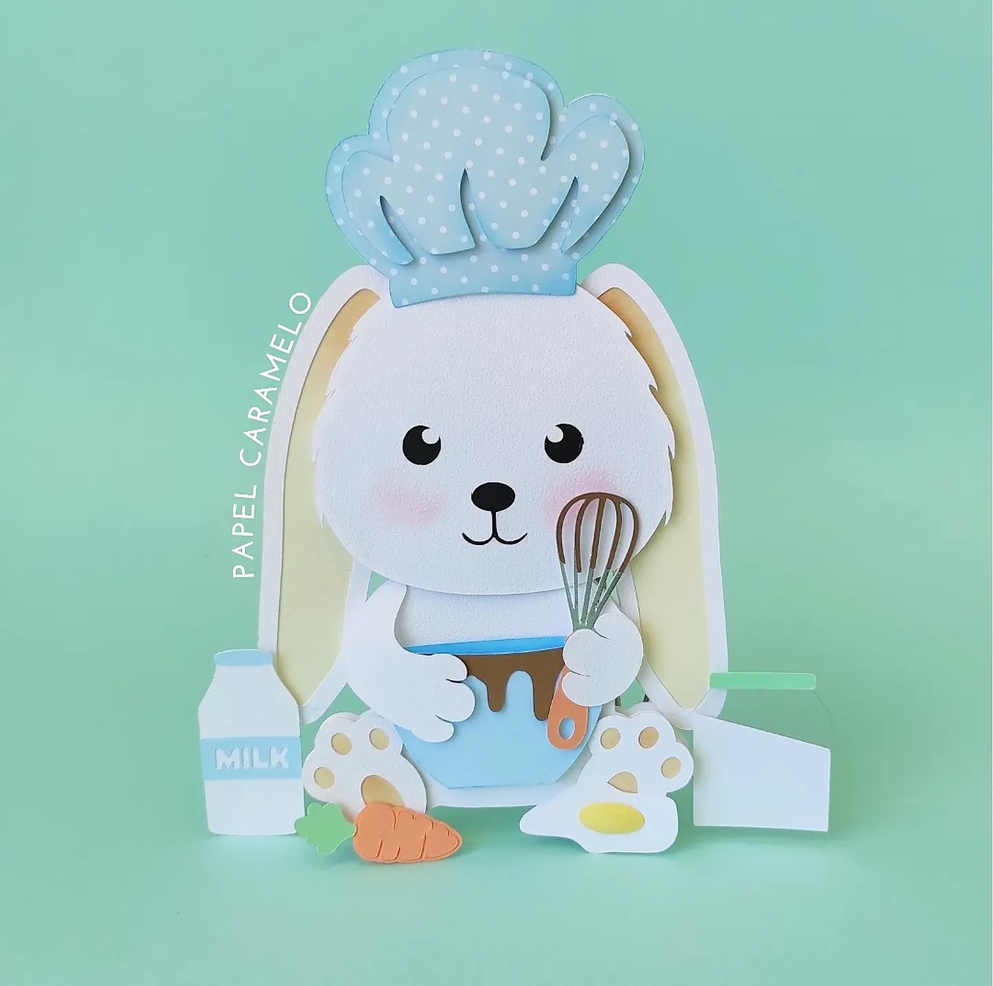Arquivo Topo de Bolo Páscoa Coelhinho Confeiteiro - EM CAMADAS 1