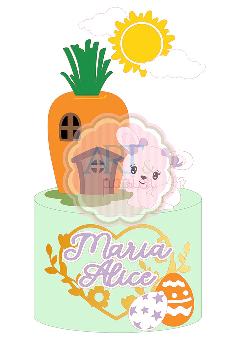 Arquivo de Corte Páscoa Topo Topo Coelhinha 