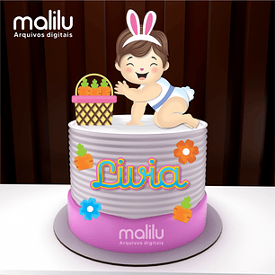 Arquivo de Corte Topo Coelhinha da Páscoa Bebê