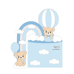 Arquivo de Corte Topo Ursinhos Balões Azul