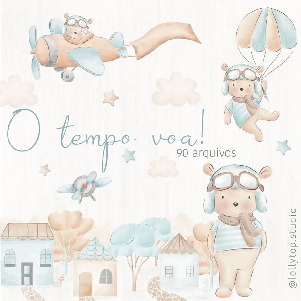  KIT DIGITAL - O TEMPO VOA URSINHO AVIADOR - LOLLYTOP 1