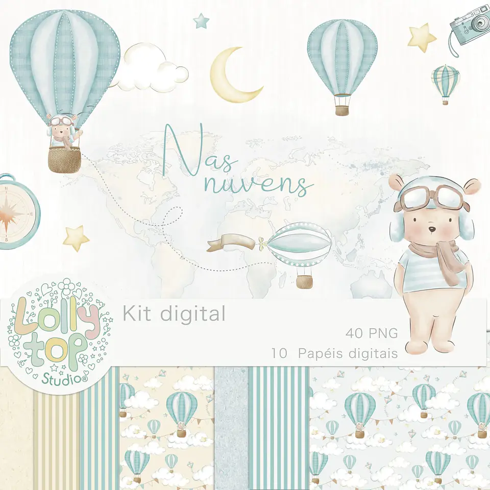KIT DIGITAL - NAS NUVENS URSINHO BALOEIRO - ILUSTRAÇÕES - LOLLYTOP 1