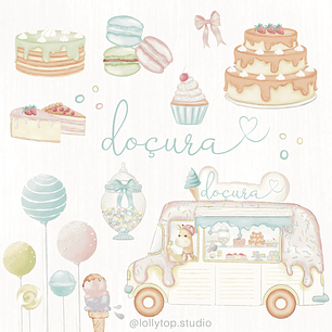 KIT DIGITAL Doçura - Ilustrações - LOLLYTOP