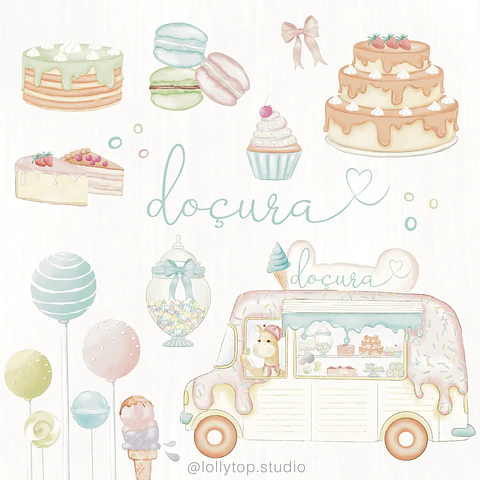 KIT DIGITAL Doçura - Ilustrações - LOLLYTOP